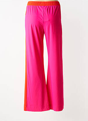 Pantalon evazat talie elastică roz INDIES femeie