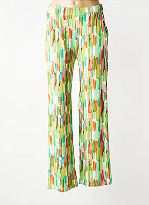 Pantalon drept talie elastică verde MAYJUNE femeie
