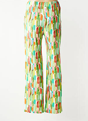 Pantalon drept talie elastică verde MAYJUNE femeie