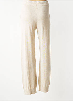 Pantalon drept talie elastică bej NOTSHY femeie
