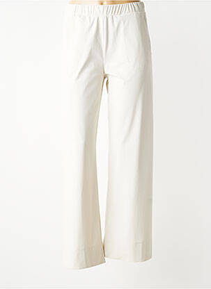 Pantalon drept talie elastică bej INDIES femeie