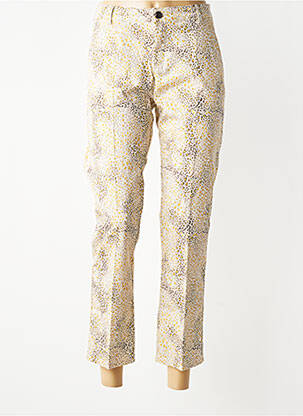 Pantalon 7/8 închidere cu fermoar sub clapetă cu nasturi bej MAYJUNE femeie