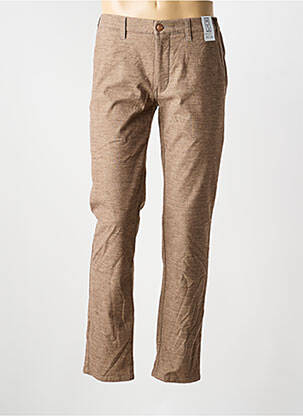 Pantalon chino țesătură melanj mărime normală maro M5 BY MEYER bărbat