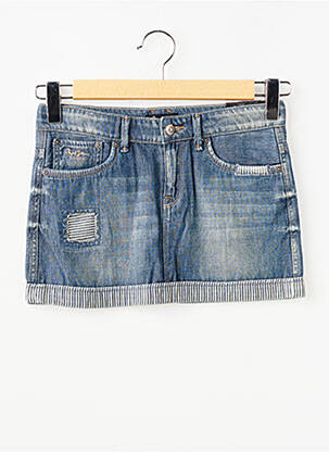 Fustă midi plasă semi-opacă albastru PEPE JEANS fată