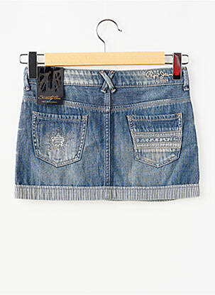 Fustă midi plasă semi-opacă albastru PEPE JEANS fată