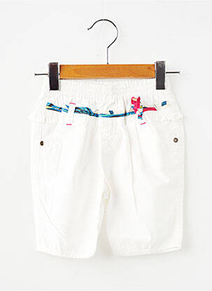 Pantalon trei sferturi talie elastică talie elastică alb JEAN BOURGET fată