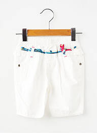Pantalon trei sferturi croială dreaptă talie elastică alb JEAN BOURGET fille