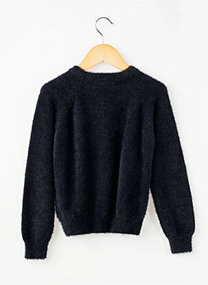 Pulover tricot tricot pufos mâneci lungi negru HAPPY STAR fată