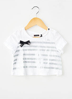 Tricou elasticitate mâneci scurte alb IKKS fată