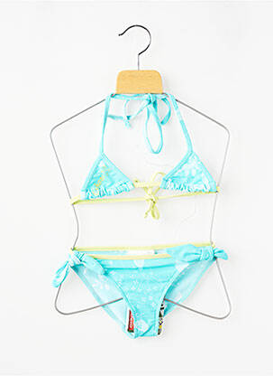 Costum de baie din două piese efect material satinat albastru OXBOW fată