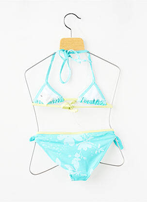 Costum de baie din două piese efect material satinat albastru OXBOW fată