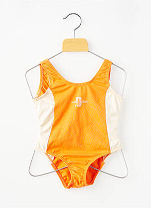 Costum de baie dintr-o singură piesă elasticitate portocalie PETIT BATEAU fată