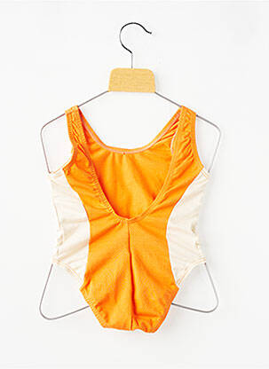 Costum de baie dintr-o singură piesă elasticitate portocalie PETIT BATEAU fată