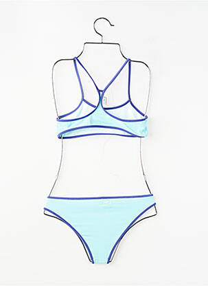 Costum de baie din două piese efect material satinat albastru PEPE JEANS fată