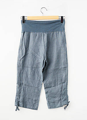 Pantalon trei sferturi talie elastică talie elastică albastru LA FEE MARABOUTEE fată
