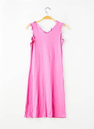 Rochie midi fără mâneci fără mâneci roz DDP fată