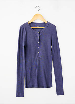 Top croială cambrată mâneci lungi violet PETIT BATEAU fată