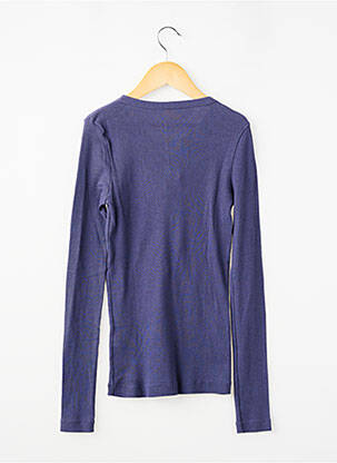 Top croială cambrată mâneci lungi violet PETIT BATEAU fată