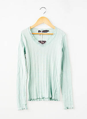 Top croială cambrată mâneci lungi verde LA FEE MARABOUTEE fată