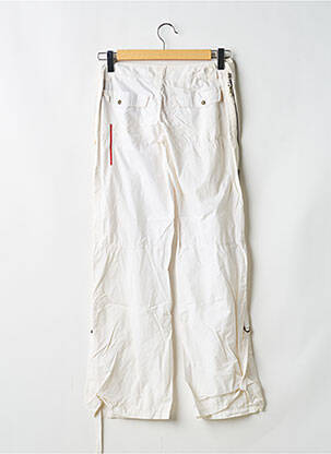 Pantalon drept țesătură poplin mărime normală alb I.CODE (By IKKS) femeie