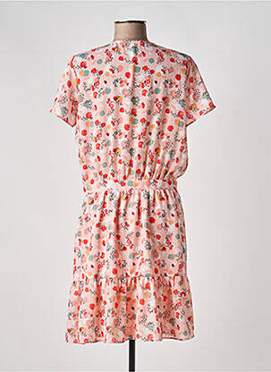 Rochie midi imprimeu fantezie mâneci scurte roz I.CODE (By IKKS) femeie