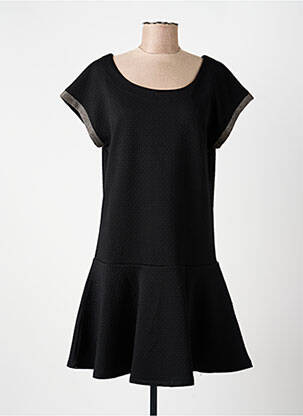 Rochie scurtă croială evazată mâneci scurte negru I.CODE (By IKKS) femeie
