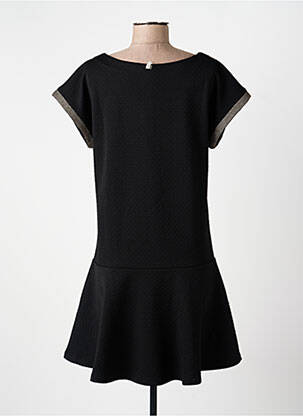 Rochie scurtă croială evazată mâneci scurte negru I.CODE (By IKKS) femeie