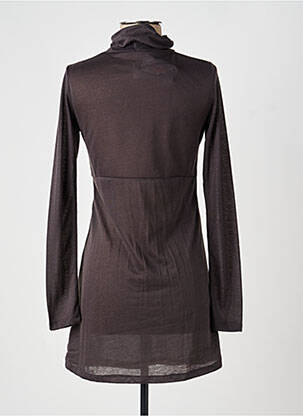 Rochie scurtă mâneci lungi mâneci lungi maro DDP femeie
