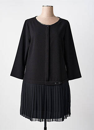 Rochie midi țesătură crep mâneci lungi negru I.CODE (By IKKS) femeie