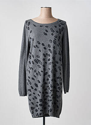 Rochie pulover croială dreaptă mâneci lungi gri I.CODE (By IKKS) femeie