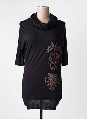 Tricou serigrafie flockată mâneci scurte negru DDP femeie