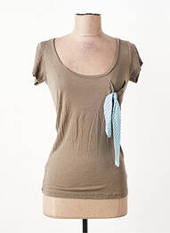 Tricou elasticitate mâneci scurte maro I.CODE (By IKKS) femme