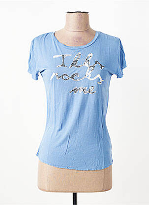 Tricou elasticitate mâneci scurte albastru IKKS femeie