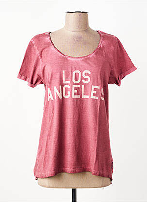 Tricou serigrafie mâneci scurte roșu MAISON SCOTCH femeie