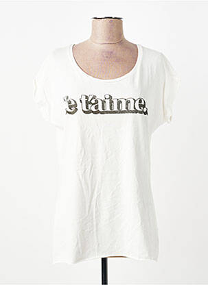 Tricou imprimeu fantezie mâneci scurte bej MAISON SCOTCH femme