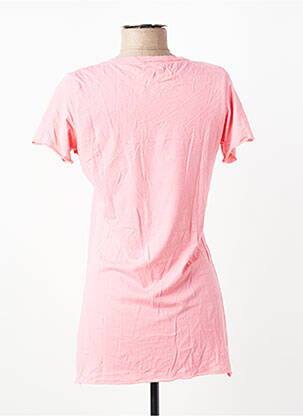 Tricou guler în v mâneci scurte roz MADE U LOOK femeie