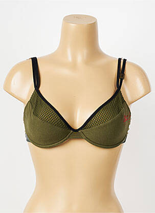 Sutien broderie sutien cupe întregi cu decolteu înalt verde DDP femeie