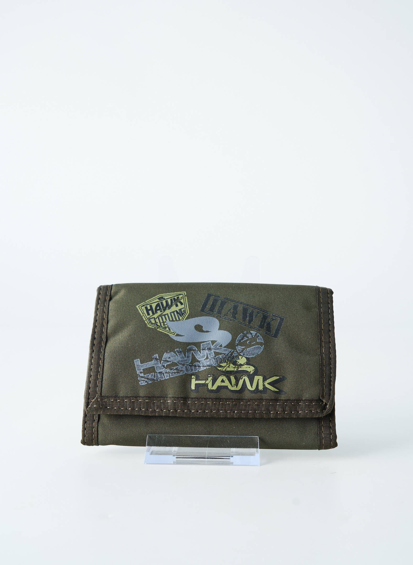 Portofel efect material satinat verde HAWK bărbat