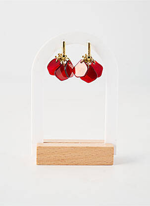 Cercei închidere cu închizătoare tip clips roșu NATURE BIJOUX femeie