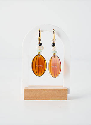 Cercei închidere cu închizătoare creolă maro NATURE BIJOUX femeie