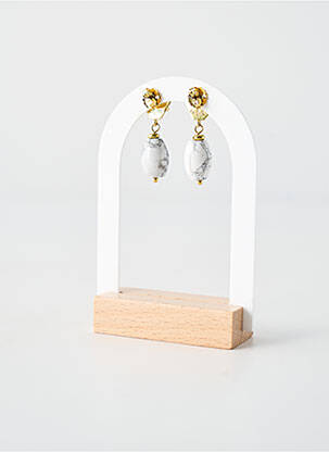 Cercei ornament cu mărgele gri NATURE BIJOUX femeie