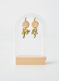 Cercei închidere cu închizătoare tip clips verde NATURE BIJOUX femeie