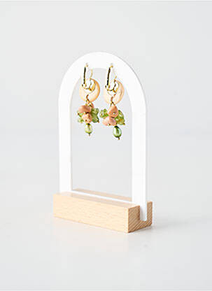 Cercei închidere cu închizătoare tip clips verde NATURE BIJOUX femeie