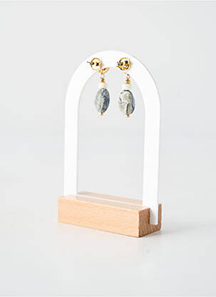 Cercei ornament cu mărgele gri NATURE BIJOUX femeie