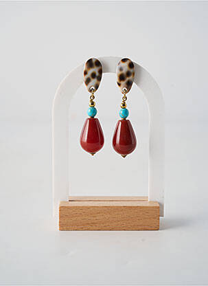 Cercei închidere cu buton apăsător maro NATURE BIJOUX femeie