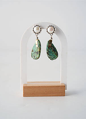 Cercei materiale placate cu argint verde NATURE BIJOUX femeie
