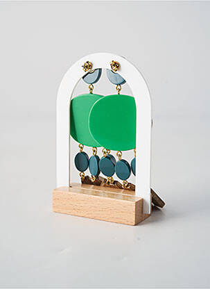 Cercei închidere cu buton apăsător verde NATURE BIJOUX femeie