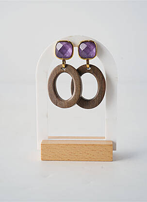 Cercei închidere cu buton apăsător violet NATURE BIJOUX femeie