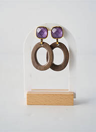 Cercei închidere cu buton apăsător violet NATURE BIJOUX femeie