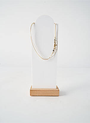 Colier ornament cu mărgele alb BY GARANCE femeie